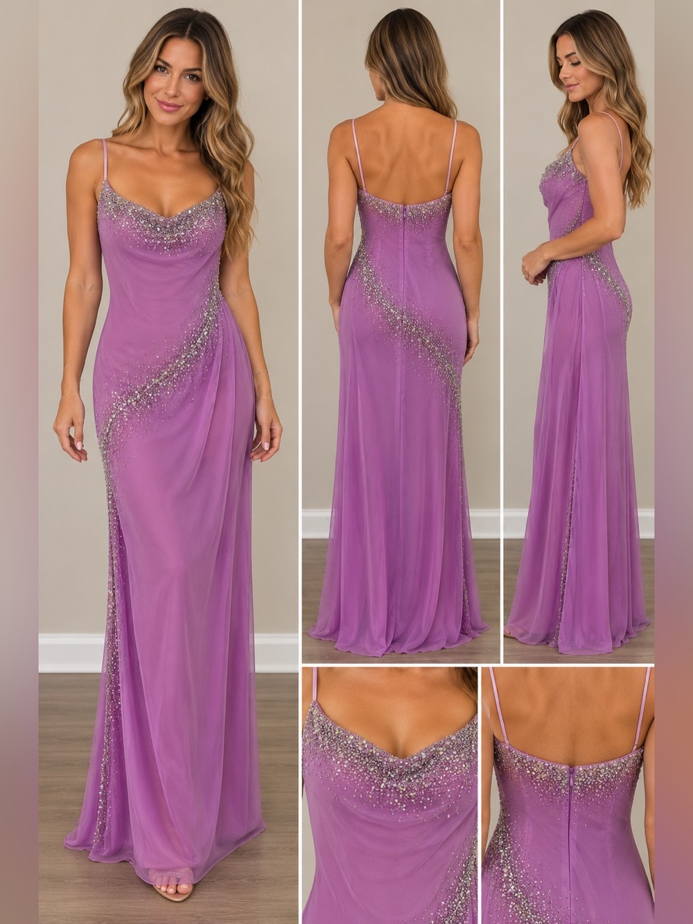 * Xcite by Impression Lavender Beaded Gown - Size 6